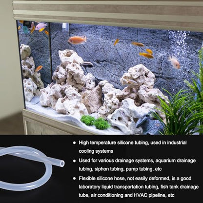 3.3ft 3/32" ID x 5/32" OD Silicone Tubing Clear 2.5mm x 4mm Industrial Plastic Tubing Pure Silicone Hoses for Pump Siphoning Draining Irrigation Brewing - color: Clear, size: 3/32" x 5/32"