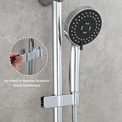 Shower Head Holder for Slide Bar,Universal 20-25 mm/0.79-0.98 inch Rail for Slide Bar Slider Clamp Bathroom Replacement 45 Degree Rotation Sprayer Holder