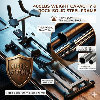 Crawling Training Machine Noiseless Spine Twist Stretch Trainer Home Gym Exercise Machine with Adjustable Hand Grips LED Display Knee Support & Steel Frame Full Body Low-Impact Cardio 400Lbs Capacity