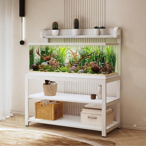 Adjustable Top Rack Aquarium Stand, Curved Safety Design Fish Tank Cabinet, Non-slip Foot Pads, Suitable for Living Rooms(Style B,47.2x15.7in) - color: Style B, size: 47.2x15.7in