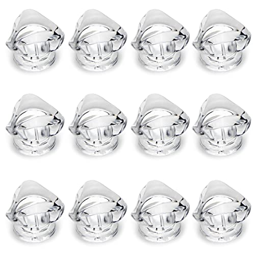 12Pcs Tiny Pull Handle Triangle Acrylic Mini Knob 19mm Diameter Clear Shiny Knobs for Jewelry Box, Gift Case and Makeup Box - color: Triangle handle, size: 12 Pieces