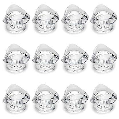 12Pcs Tiny Pull Handle Triangle Acrylic Mini Knob 19mm Diameter Clear Shiny Knobs for Jewelry Box, Gift Case and Makeup Box - color: Triangle handle, size: 12 Pieces