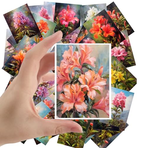 Large Stickers Pack 24 pcs ~ Rhododendron Rhapsody: A Collection of Artistic Stickerss Celebrating The Diverse Beauty of Azaleas and Rhododendrons in Bloom. - color: Sixtyseven