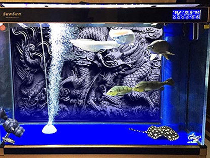 Dragon Relief Aquarium Background Poster PVC Fish Tank Decorations Landscape (60" x 20"/ 152 x 51cm) - size: 60" x 20"/ 152 x 51cm