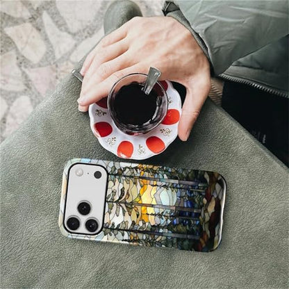 Magnetic Case for iPhone 17 Pro Max,Compatible with Magsafe PC Hard Shell Silicone Inner Bumper Anti-Scratch Full-Body Cover Shockproof Slim Design Mountains Sunset
