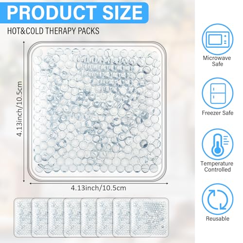 Trelaco 30 Pack White Small Ice Packs for Injuries Reusable - color: Clear