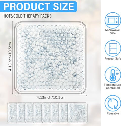 Trelaco 30 Pack White Small Ice Packs for Injuries Reusable - color: Clear