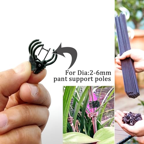 200PCS Garden Plant Orchid Clips Plant Clips Dark Green Plant Orchid Support Clips Garden Orchid Clips for Supporting Stems Vines Stalks Grow Upright