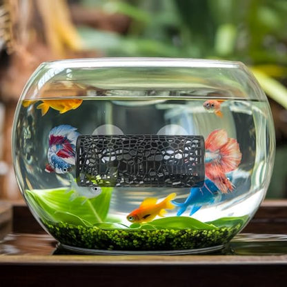 2 PCS Black Betta Fish Tank Accessories, Safe Aquarium Decoration, Betta Hollow Hammock Tunnel Cave with Suction Cups, Shrimp Hideout and Play Tube for Small Fish Shrimp Guppies