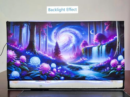 Fantasy Galaxy Starry Sky Aquarium Background Glowing Plants Fish Tank Background 24x12 Inches PVC Glass Container Decoration with Tapes