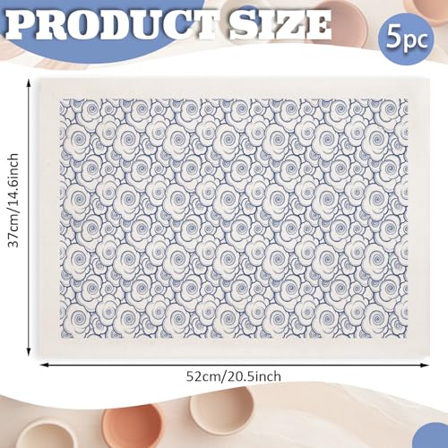 PLIGREAT 5 Pcs Cloud Underglaze Transfer for Pottery, 20.5x14.6in Ceramic Clay Transfer Paper Japanese Style Ceramic Tile Decals Blue Under Glaze Transfers for DIY Handicraft Supplies - style: Cloud