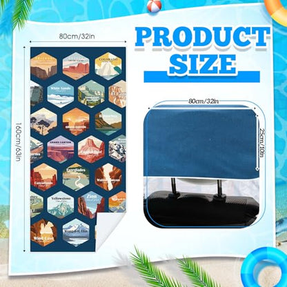 2 Pack Car Seat Towel Cover with Storage Bag, Multi National Parks 1 - style: Multi National Parks 1