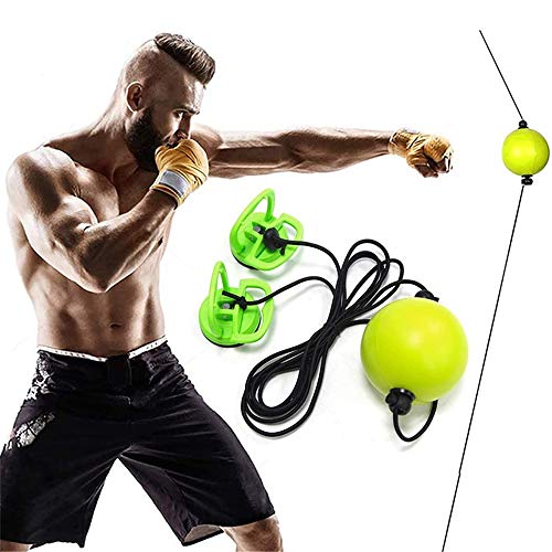Boxing Reflex Ball Quick Puncher MMA Sports for Training Speed,Focus and Reaction Trainer Green