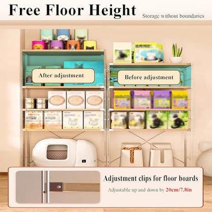Double-Tier Robot Vacuum Storage Rack, Floor-Standing Hidden Cabinet Tall Side Table Sweeping Robot Storage Shelf, Multifunction Shelves Fish Tank Shelf Sideboard(L60cm/23.6in) - size: L60cm/23.6in