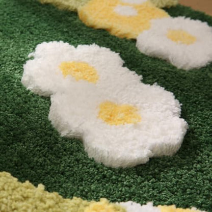 Moss Forest Bathroom Rug, Cute Cozy Green Plant Tufted Mat, Ultra Soft Microfiber, TPR Holder Backing, Absorbent Machine Washable, for Sink Bar, Shower and Bedroom, 19.7" x 31.5", Bellis - color: Bellis