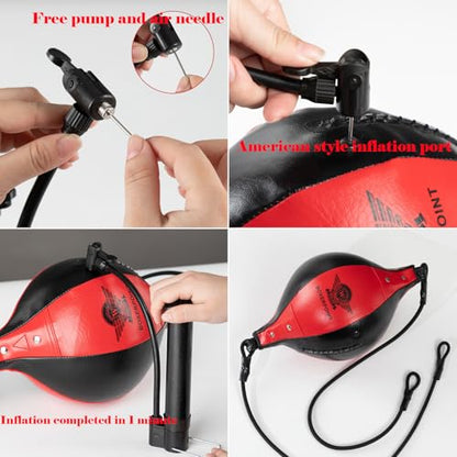 Boxing Double End Punching Ball Striking Punching Bag Kit, Speed Striking Reflex Kit with Bungee Cords Perfect for Reaction, Agility, and Hand Eye Coordination Training