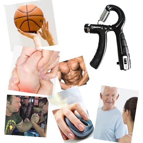 Strengthener Hand Grip Trainer Number Counter Forearm Finger Wrist Gripper Exerciser 5-60kg Adjustable Stretcher Squeezer Workout - color: 2 Black Grip