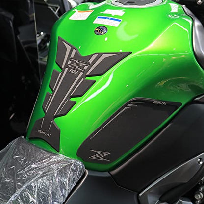 NIGHT CAT Motorcycle Gas Tank Protectors pad,Fuel Tank Protection Sticker,Compatible with Z900,Fuel Tank Side Traction mat,Anti-Slip(Z900 Black)