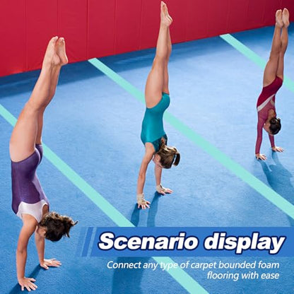 Shappy Gymnastics Mat Hook Fastener Gymnastics Cheer Mats Tape Strip for Tumbling 4" Wide Carpet Repair Nylon Hook for Carpet Bonded Foam Seams Cheer Gym Floors Cheerleading Supplies - color: Turquoise