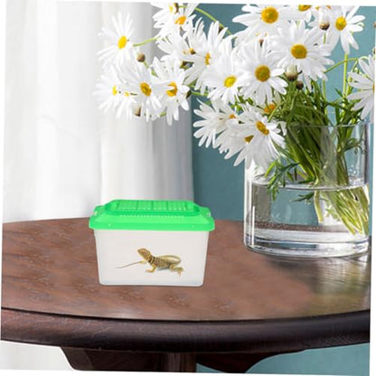 Happyyami 2pcs Portable Reptile Feeding Case Breeding Box for Small Pets Fish and Turtles Lightweight and User-Friendly Design for Travel and Transportation