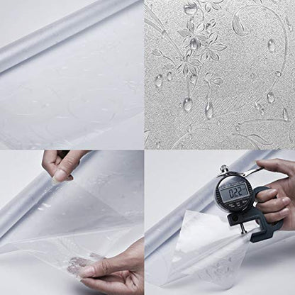 Frosted Privacy Window Film, Glass Door Privacy Film Non-Adhesive Window Clings for Home Office Decoration, Anti-UV, Heat Control and Prevent Bird Strikes (Wheat, 17.7x78.7 Inch) - size: 17.7x78.7 Inches