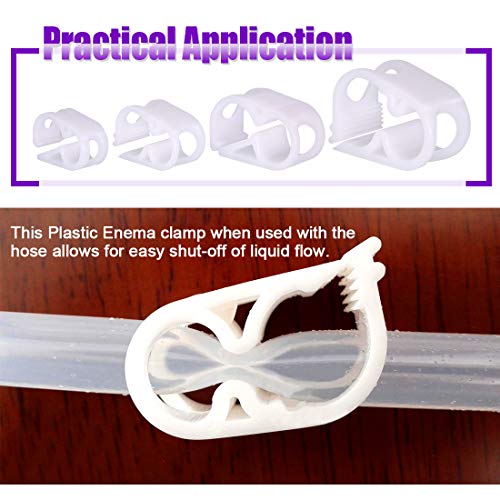Swpeet 40Pcs 4 Sizes Plastic Tube Clamps Kit, Shut Off Hose Clamp Tube Clip Pipe Hose Flow Perfect for Control Wine Beer Bottle and Infusion Bottle