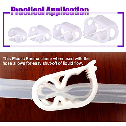 Swpeet 40Pcs 4 Sizes Plastic Tube Clamps Kit, Shut Off Hose Clamp Tube Clip Pipe Hose Flow Perfect for Control Wine Beer Bottle and Infusion Bottle
