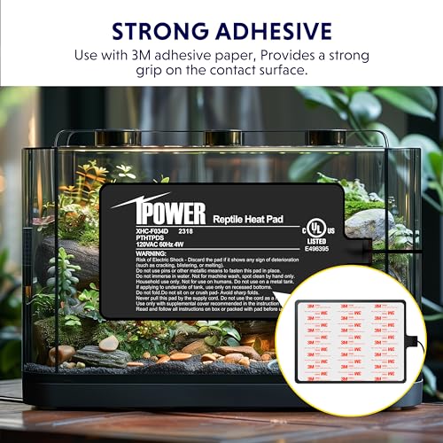 iPower 4 by 7-Inch 4W Reptile Heat Mat, LCD Digital Aquarium Thermometer, Under Tank Warmer Terrarium Heat Pad for Turtles Lizards Frogs and Other Small Animals, Multi Sizes