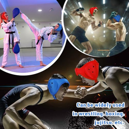 Jerify 2 Pcs Wrestling Headgear for Kid Youth, Blue,Red - color: Blue,Red