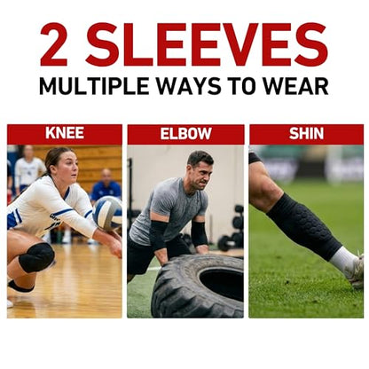 McDavid Moisture Wicking HEX Technology Knee Sleeves for Women/Men, Elbows & Shins Protection, Hex Pads - color: Black, size: XX-Large