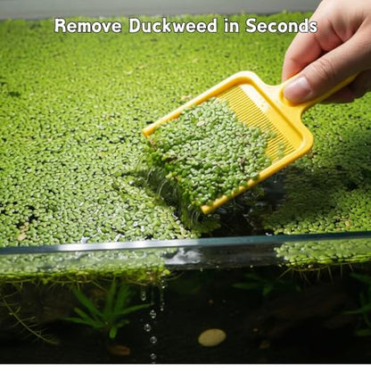 7.2 x 3.15 inch Duckweed Removal Tool for Aquarium – Floating Plant Skimmer for Fish Tanks & Ponds – Duckweed, Salvinia & Water Lettuce Remover – Durable Plastic (Yellow) - color: Yellow