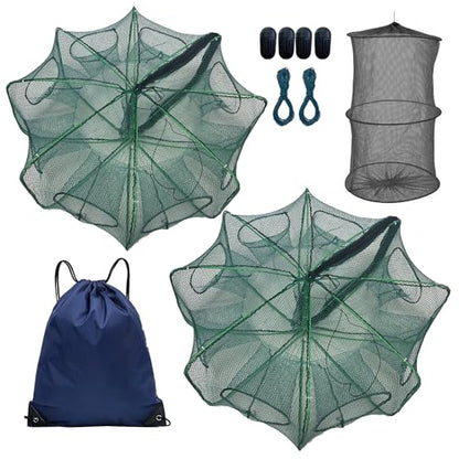 Foldable Minnow Trap,Crab Trap,Fishing Net,Bait Cage for Crabs Minnow Lobster Shrimp Crawfish