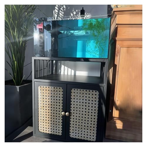 Fish Tank Stand,Adjustable Metal Terrarium Stand For Fish Tanks 10-55 Gallon With Storage Cabinet, 70CM Tall Aquarium Rack For Home & Office(Black - Lxw,60x30cm) - color: Black - Lxw, size: 60x30cm