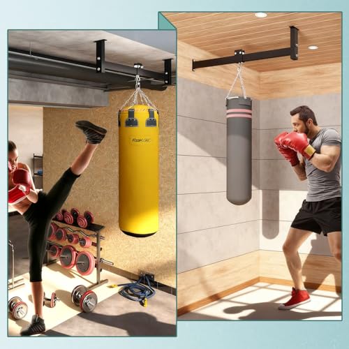 Heavy Bag Hanger w Roller Wall Ceiling Mount 42'' , up to 300 LB Capacity