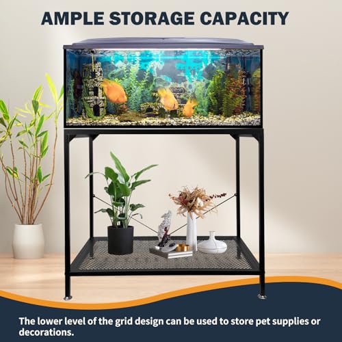 TONGMO 40 Gallon Fish Tank Stand, 2 Stands Metal Aquarium Stand, Aquarium Turtle Tank (40 Gallon-Black)