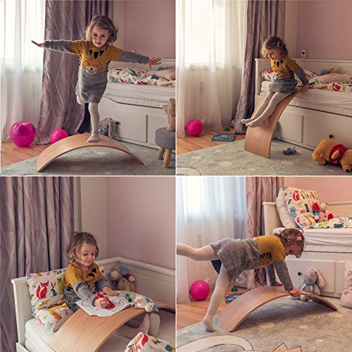 NUTTY TOYS Montessori Wooden Wobble Board for Kids & Adults -100% Natural Wood Balance Board, Waldorf Toddler Balancing Toy, Unique Boy Girl Open Ended Toy Best Valentines Day & Easter Gifts Idea 2026 - size: Large