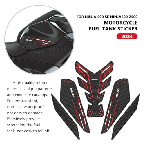 for Ninia 500 Z500 Ninja 500 SE ninja500 2024 2025 2026 New Accessories Side Fuel Tank Pads Protection Stickers Decals Fuel Tank Knee Pads Traction Pads Fuel Tank Pads Anti-slip side fuel tank sticker