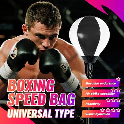 Boxing Speed Ball Universal 8mm Screw Replaceable Spare Sandbag for Dynamic and Enduring Training Sessions（Black White）