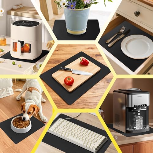 Upgraded 10” x 15” Grips Non-Adhesive Anti-Slip Mat, Black Multi-Purpose Dual-Sided Non-Slip Pad for Desks & Surfaces, Desk Mat, Drawer Liner, Laptop Pad