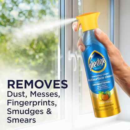 Pledge Antibacterial Multisurface Cleaner Spray, Fresh Citrus, 9.7 oz, 3 pk - size: 9.7 Fl Oz (Pack of 3)