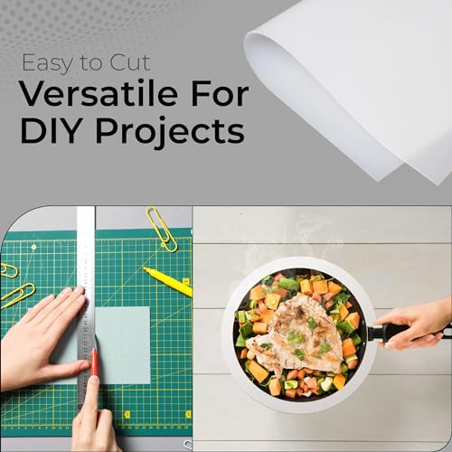 Exactly Rubber - Translucent Silicone Sheet, 50A Durometer, Semi Clear, -80 to 450F Resistant, Food-Grade Placemat, 450% Elongation, Made in USA, 1/16 x 9" x 12" - size: 1/16 x 9 x 12