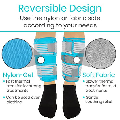 Vive Calf & Shin Ice Pack Wrap (Single) - Extra Strength Hot & Cold Therapy - size: Single