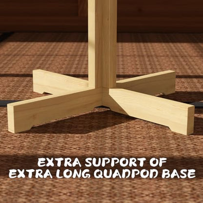 MR Wooden Kendo Tameshigiri Practice Cutting Stand, Heavy Duty Tameshigiri Sword Practicing Stand, 43” Nature Rubberwood Kendo Stick Katana Sword Test Cutting Wooden Dummy Holder, Matt NOT INCLUDED
