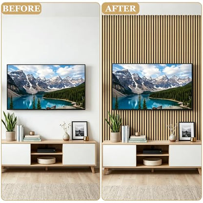 4-Pack Wood Veneer Acoustic Wall Panels,47.2"×23.6" Self-Adhesive Backing Sound Absorbing Panels,Decorative Sound Proof Panels for Walls Decor, Office, Recording Studio, Home (Burlywood Veneer)
