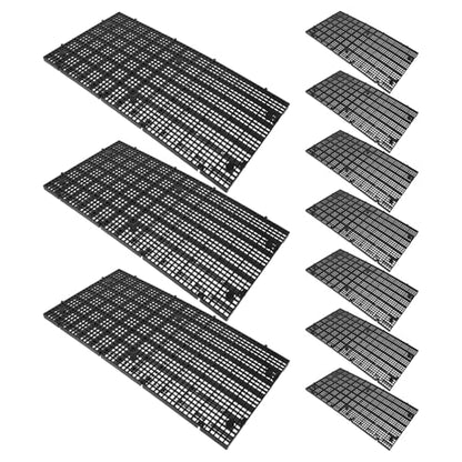 Wakauto 10pcs Aquarium Tank Divider Grid Panel with Bottom Filter Tray Plastic Mesh 30x15cm Removable Adjustable Partition for Fish Tank Separation and Breeding