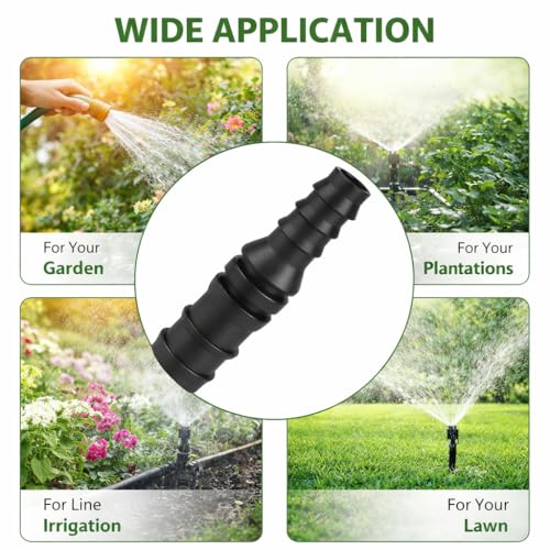 10 Pack 3/4 Inch x 1/2 Inch PVC Reducing Couplings | Schedule 40 Barbed Insert Adapters | Black Hose Connectors