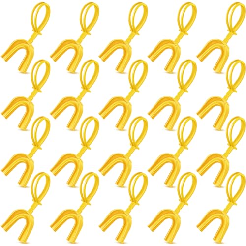 Dunzy 20 Pcs Football Mouth Guards with Strap Bulk - color: Yellow, size: Adult