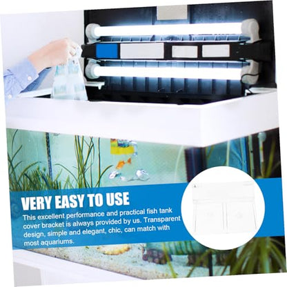 POPETPOP 4pcs Sturdy Acrylic Aquarium Cover Holders Practical Lid Racks for Tanks Supports for Fish and Turtle Tanks Easy to Install and Clean