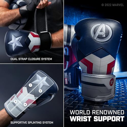 Hayabusa Marvel Hero Elite Boxing Gloves - color: Captain America (Sam Wilson), size: 12oz