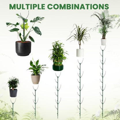 5 Pack Monstera Plants Support Stackable Plant Support Stakes Pothos Climber Supports Vine Plant Sticks Stakes with Plants Clips Ties for Indoor Outdoor Vine Orchid Perfect Moss Pole Replacement